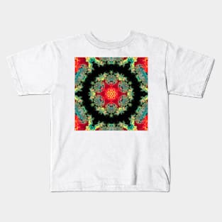 Psychedelic Hippie Red Teal and Black Kids T-Shirt